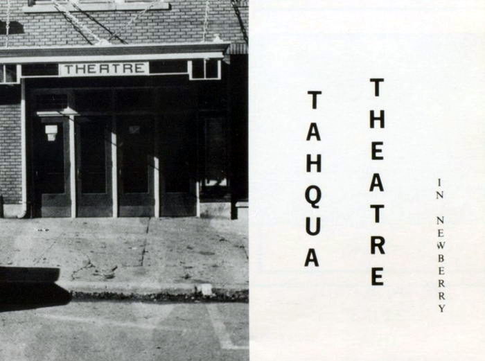 Tahqua-Land Theatre - 1975 Newberry High Yearbook Ad (newer photo)